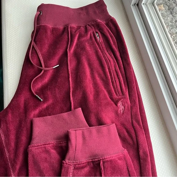 NWT Women's Polo Ralph Lauren Track pants / Burgundy / Size S - Picture 6 of 13